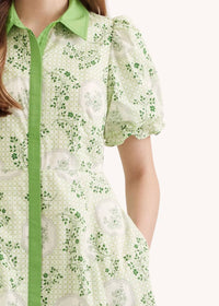 Entro - Puff Sleeve Cotton Midi Dress