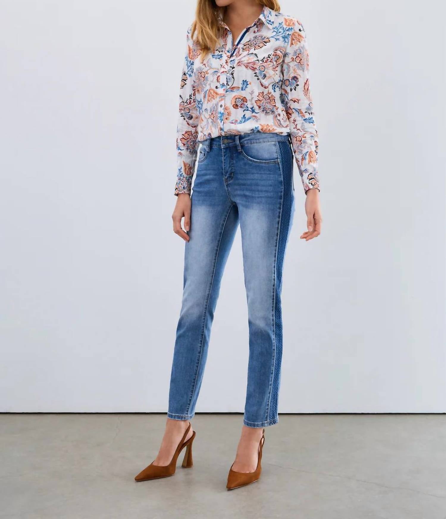 FDJ Olivia Pencil Leg Jean in medium wash - women's jeans