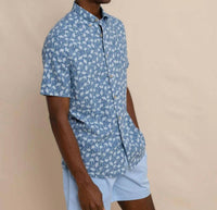 SOUTHERN TIDE Summer Rays Sportshirt in coronet blue - men's shirt - alternate view