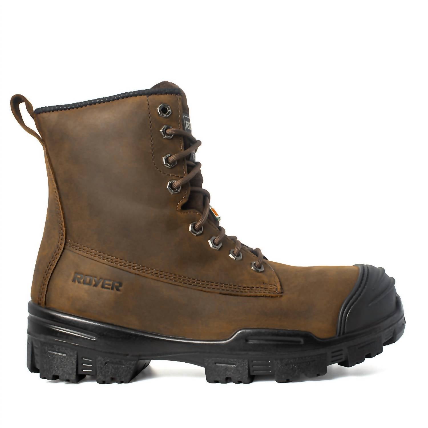 Royer Men's Ventura Thinsulate Waterproof Composite Toe Work Boots in brown - men's boots - detail view