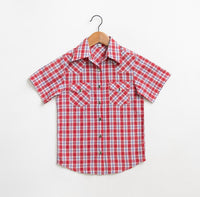 American Farm Company - Boys Youth Plaid Pattern Metal Snap Shirt