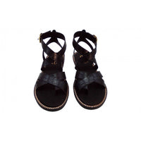 Exe Women's Alexia Flat Strappy Sandal in black - women's sandal - alternate view