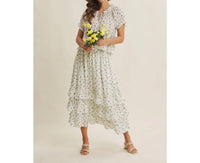 In February - Women's Lexley Floral Midi Tiered Skirt