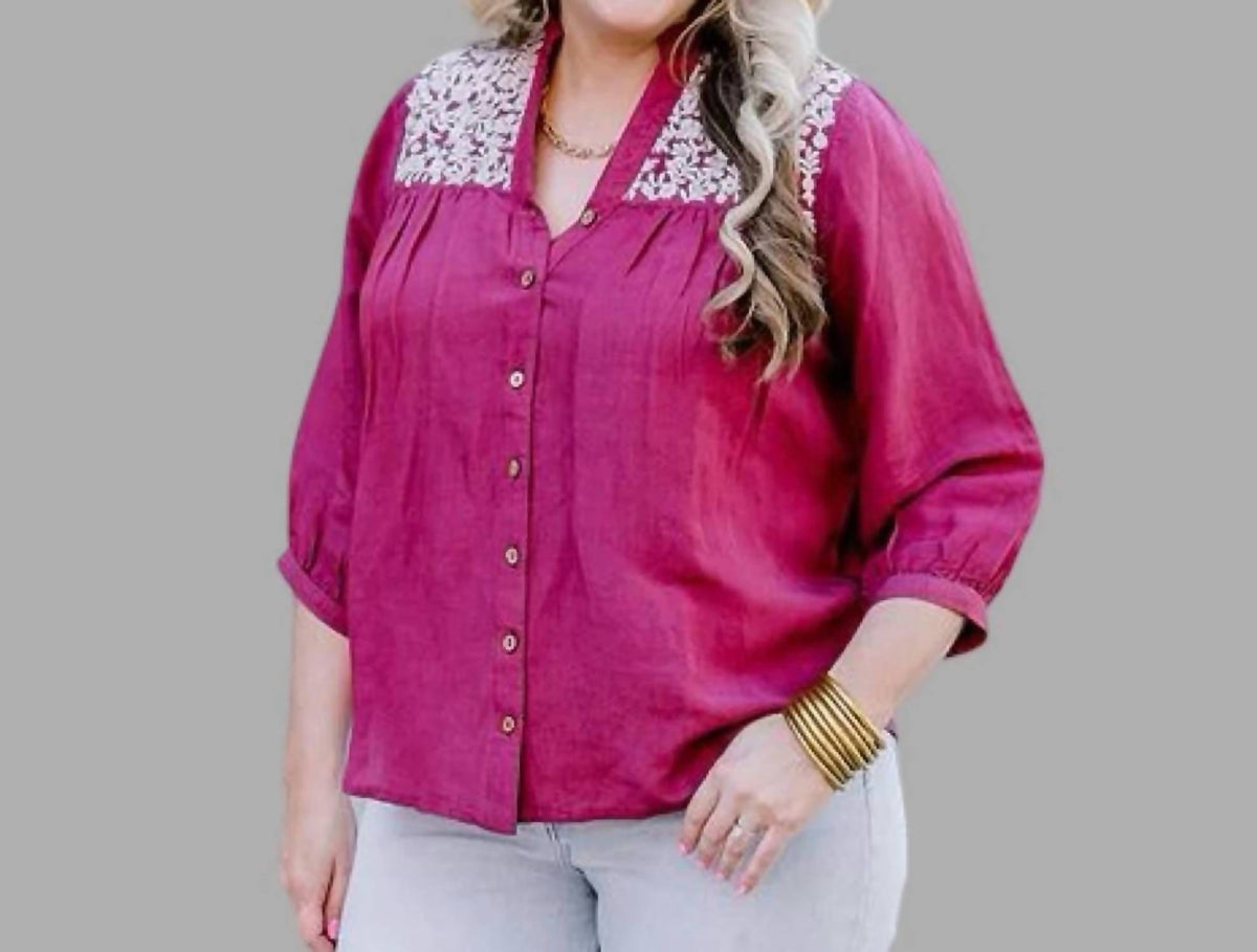 Layerz Clothing - Jane V-neck Three Quarter Sleeve Top