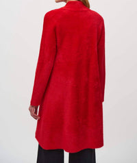 Joseph Ribkoff - Fuzzy Button-down Long Coat