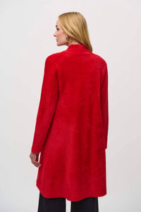 Joseph Ribkoff - Fuzzy Button-down Long Coat