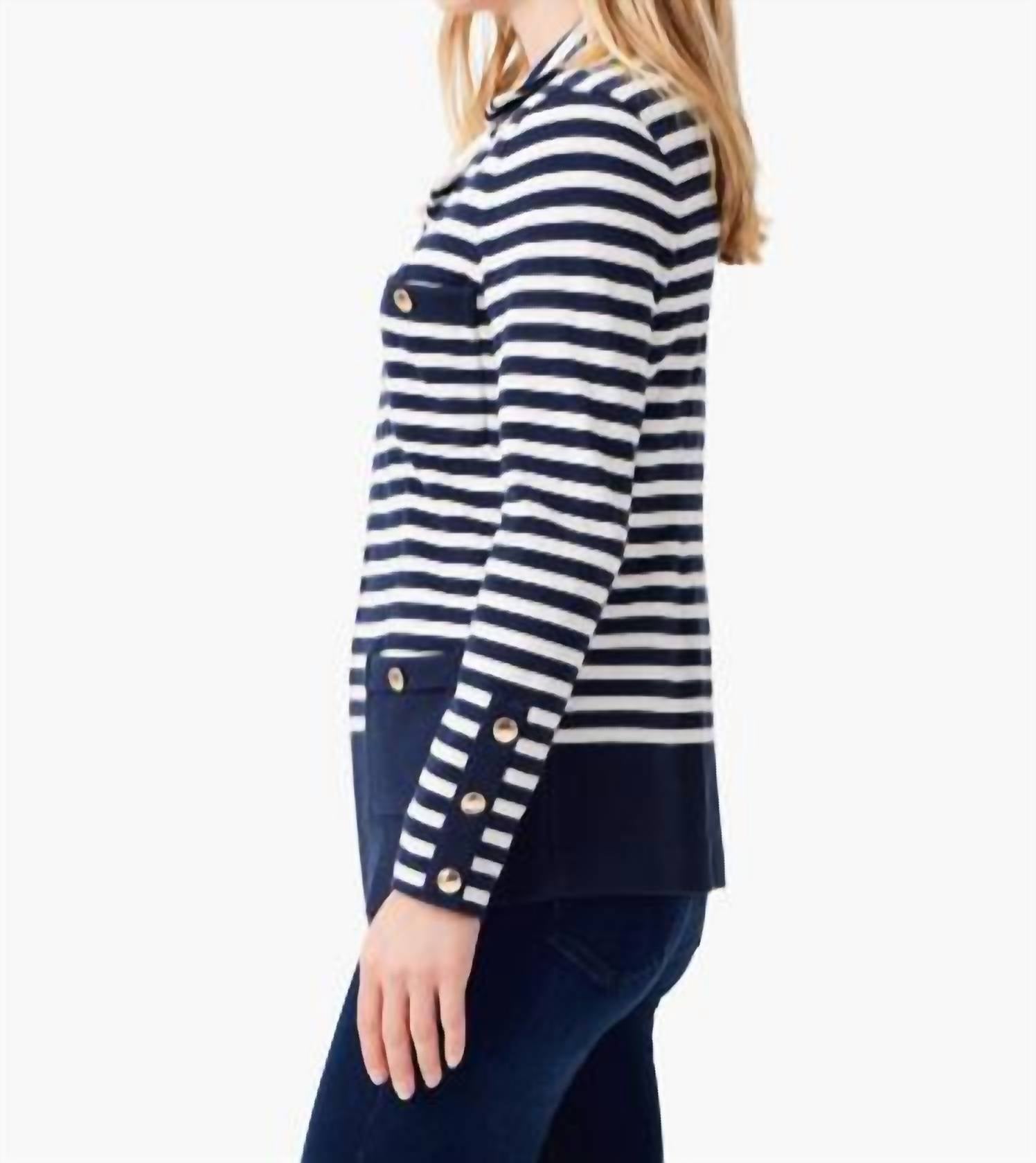 Nic + Zoe - Striped City Charm Knit Blazer
