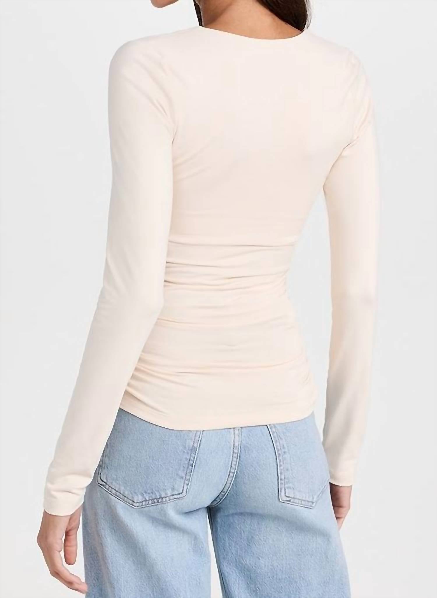 Susana Monaco - V-neck Gathered Long Sleeve Top
