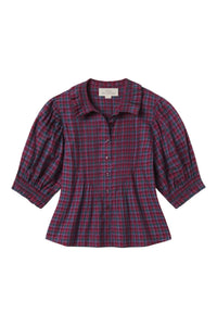 TROVATA Jess Blouse in poppy pine check - women's blouse - view 5