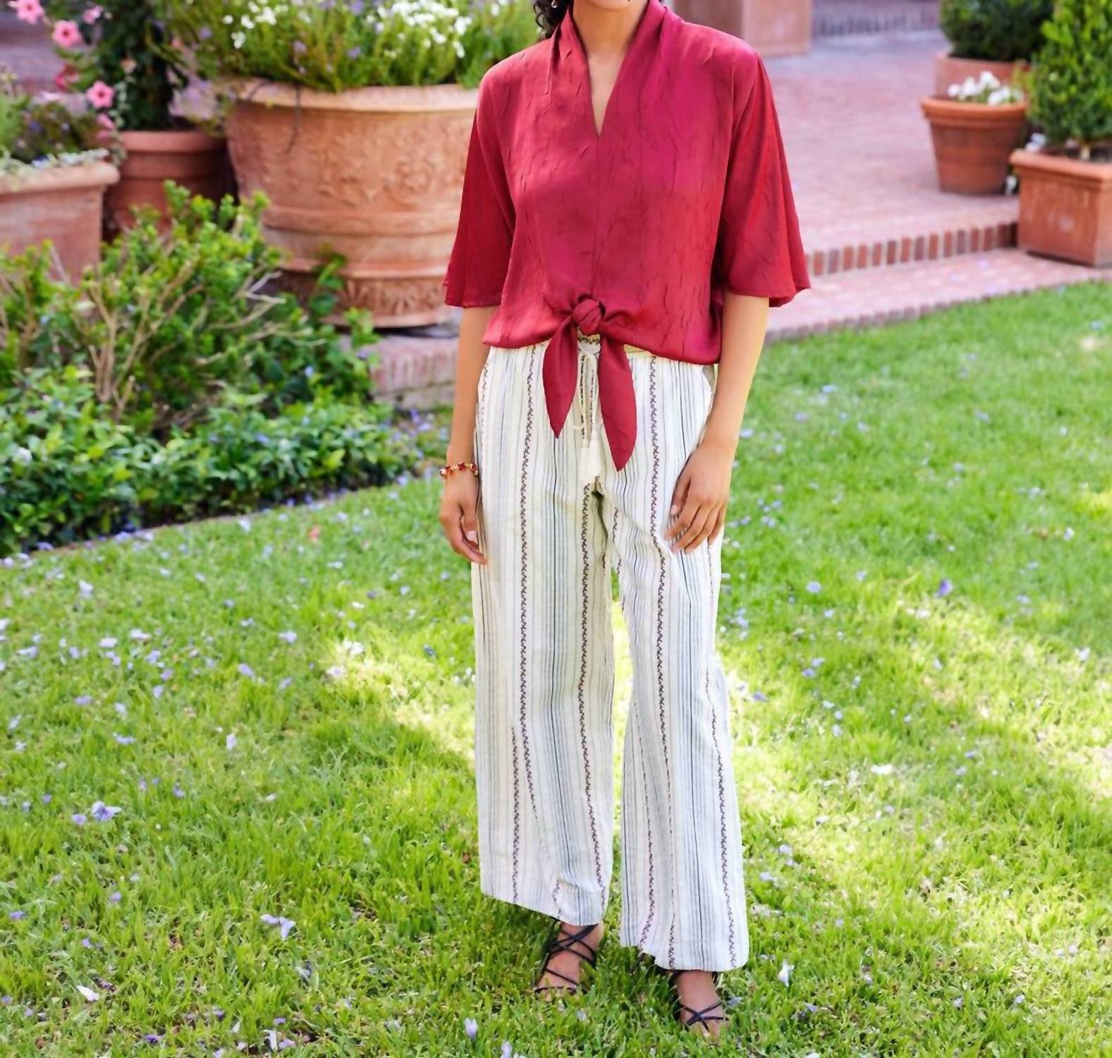 Karen Kane - Flare Sleeve Tie-Front Top