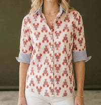 Pink Pineapple - Lobster Print Blouse