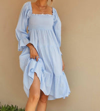 Bibi - Tiered Smocked Dot Midi Dress