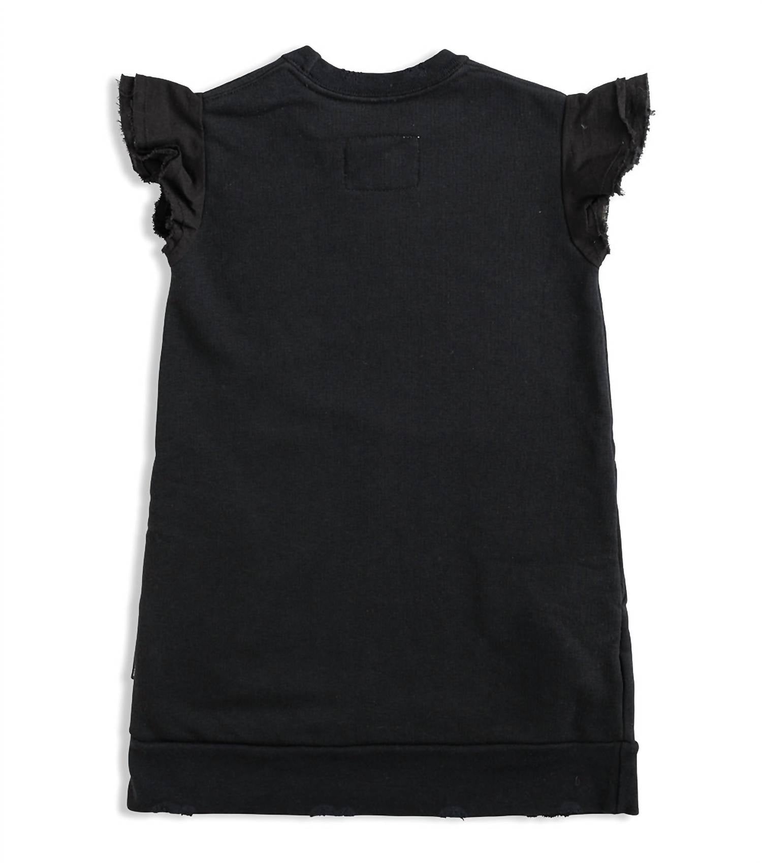 Girls Ruffled Sleeve Sweat Dress