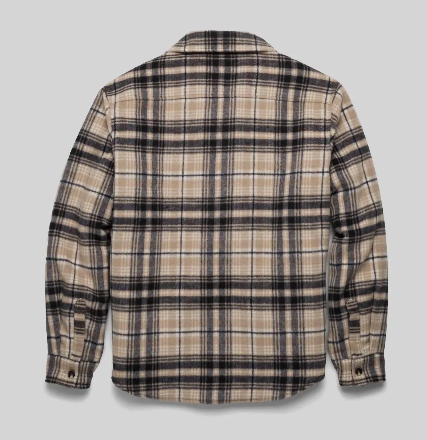Surfside Supply Men's Skip Sherpa Line Shirt Jacket in chinchilla - men's jacket - detail view
