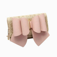 Like Dreams - Women's Bonnie Straw Wallet Bowtie Crossbody Bag
