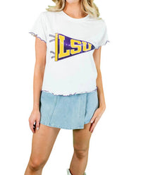 Queen Of Sparkles - Licensed Lsu Pennant Frill Tee