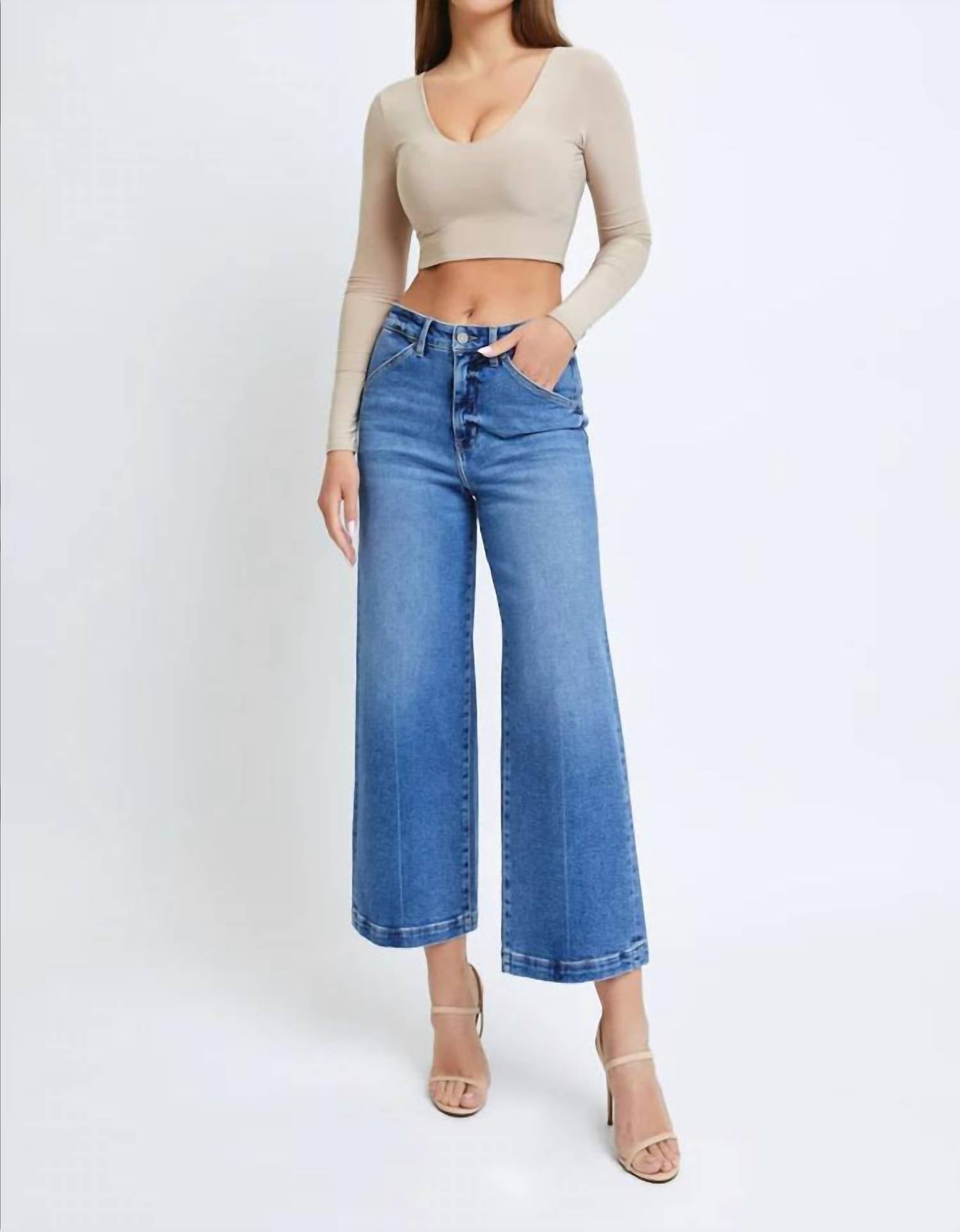 Hidden - Women's Nori Cropped Wide Leg Trouser Jeans