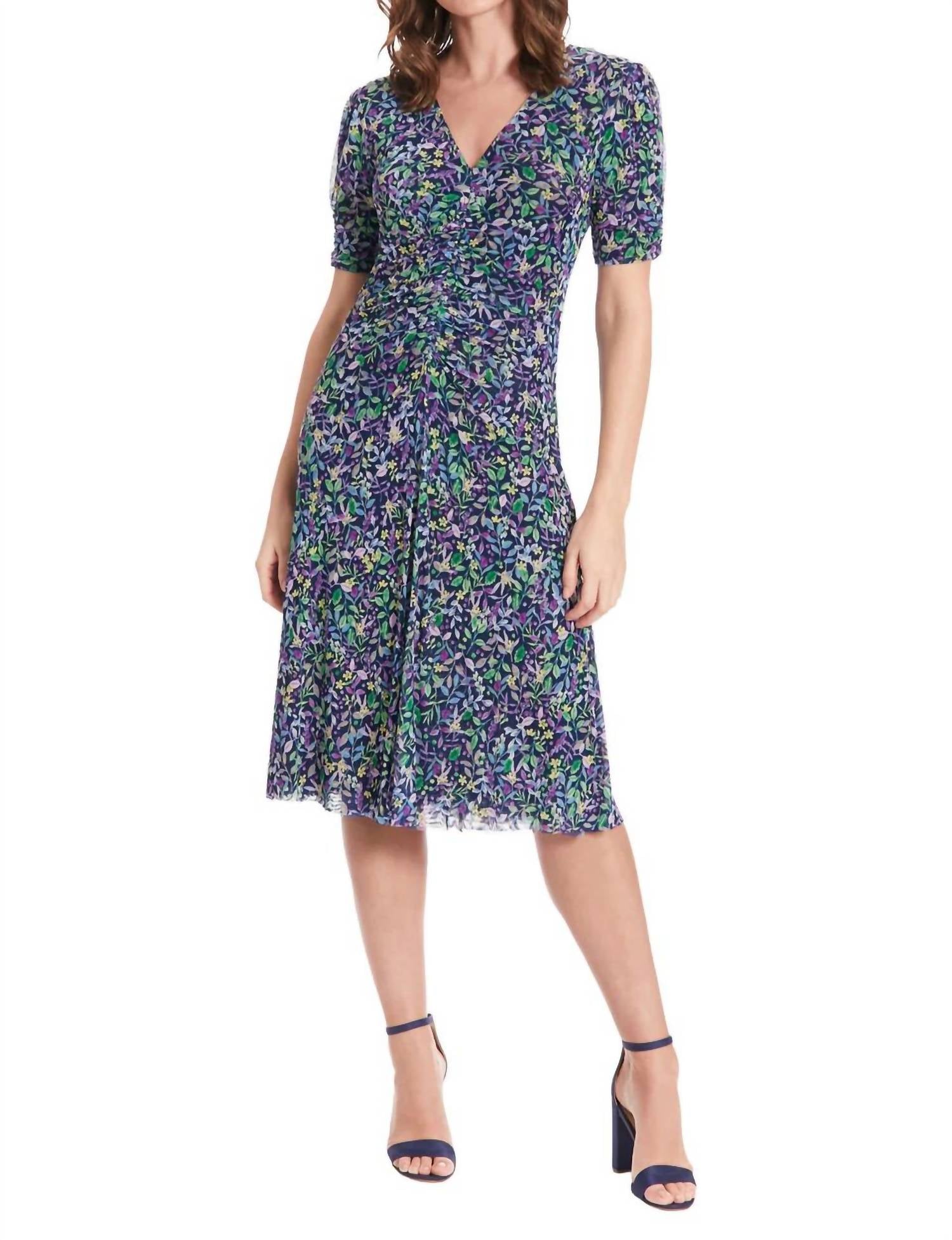 London Times - Zemira Mesh Reversible Midi Dress