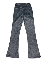 Paige Women's High Rise Lou Lou Landscape Jacquard Flare Jeans in grey - women's jeans - detail view