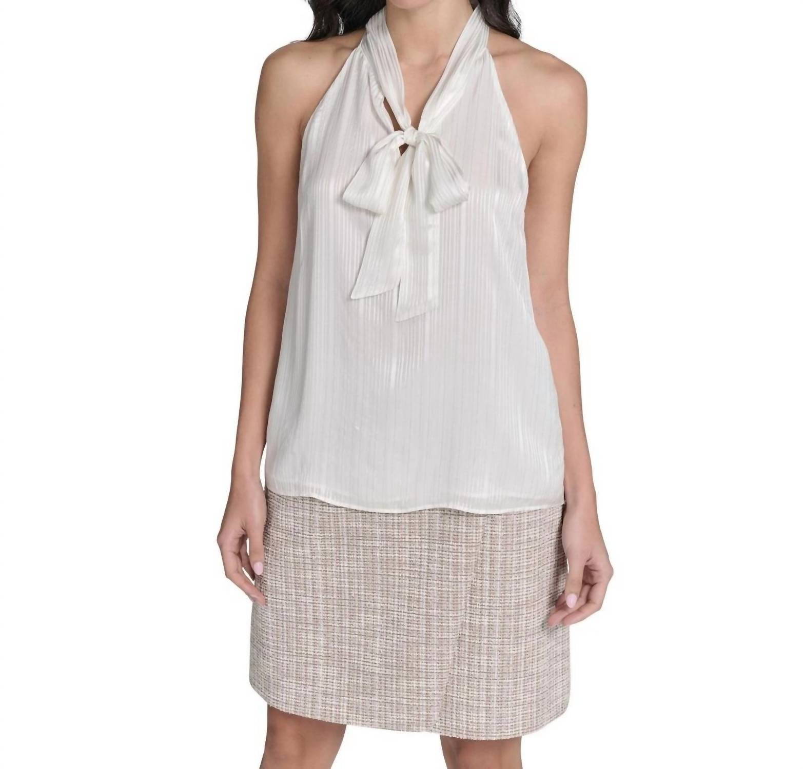Calvin Klein - Tie-neck Sleeveless Blouse