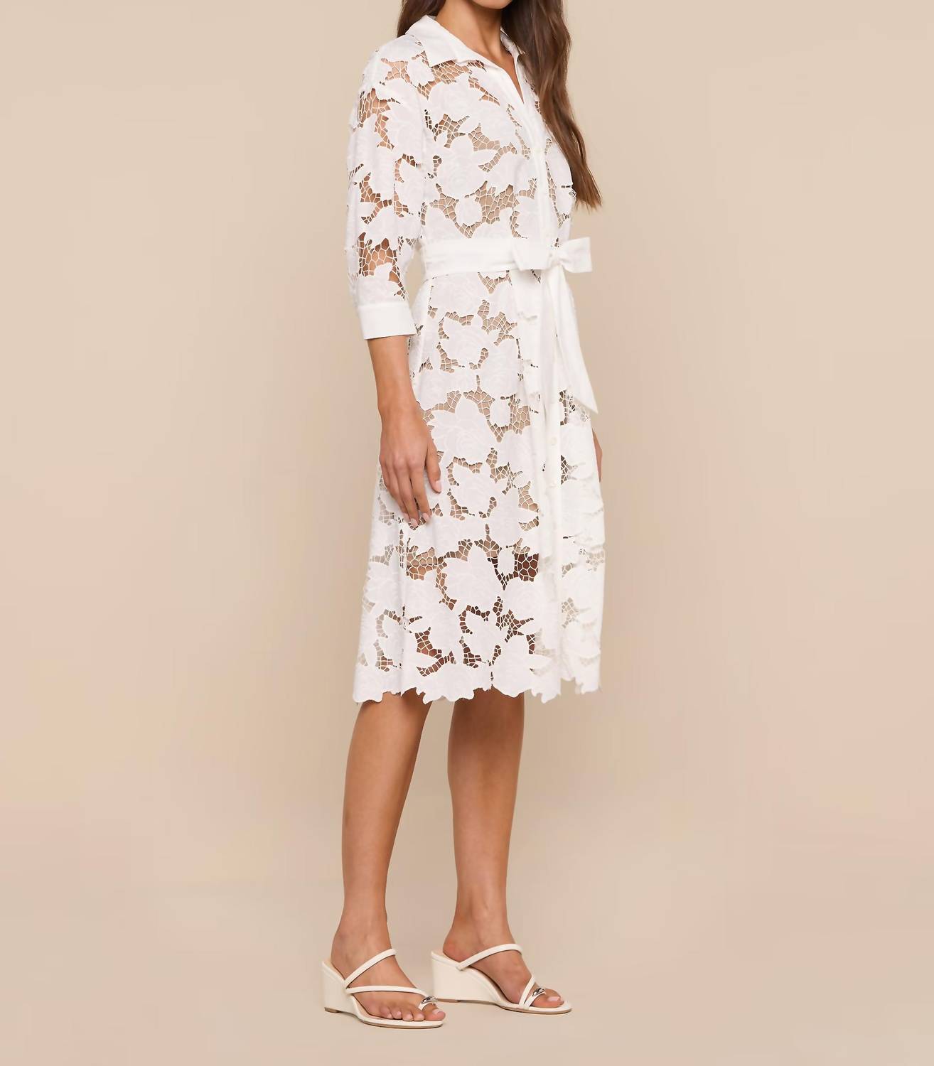 L'Agence - May Eyelet Shirt Dress