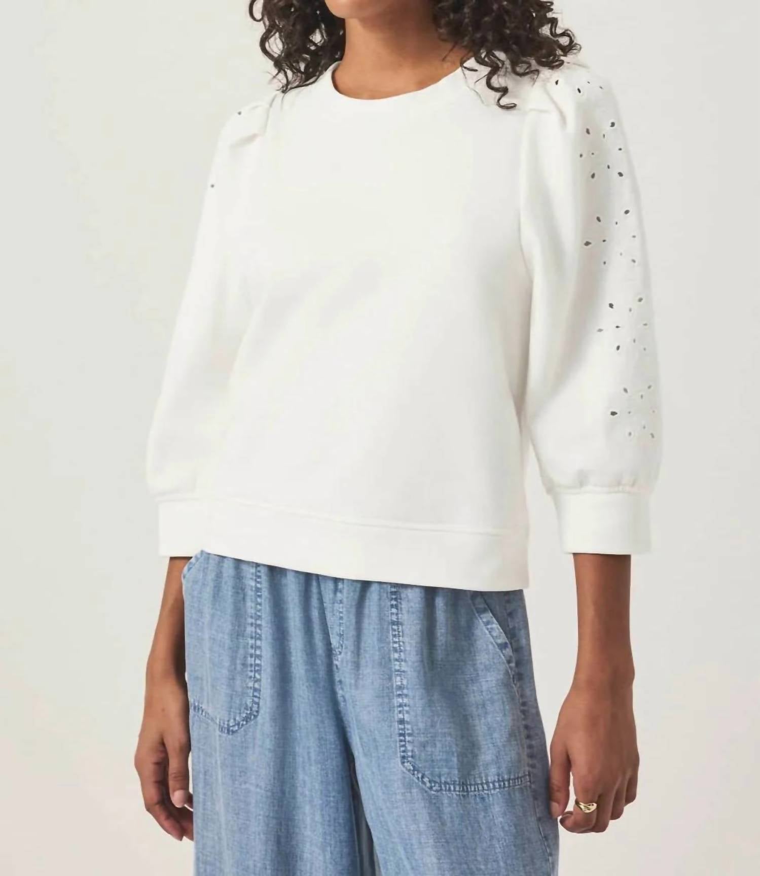 Splendid - Embroidered Eyelet Sweatshirt