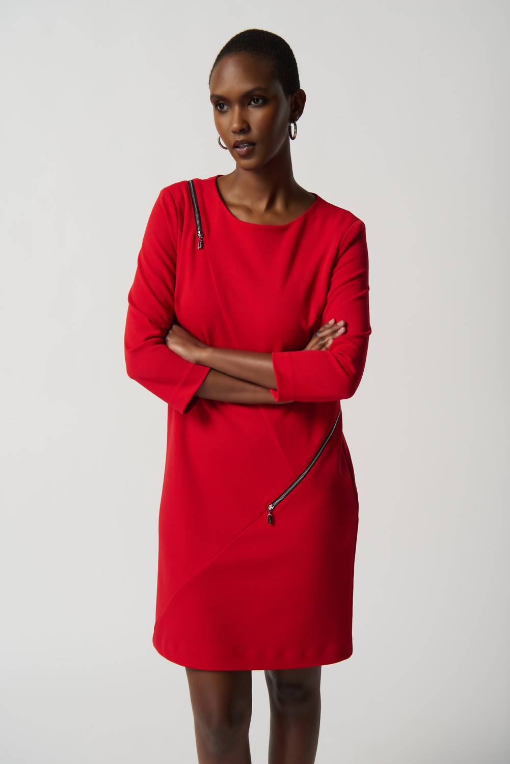 Joseph Ribkoff - KNEE-LENGHT SHIFT ZIPPER DRESS