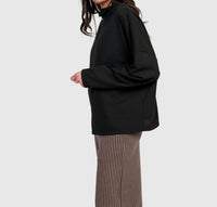 ALEMBIKA Brighton Funnel Top in chocolate - women's long sleeve top - view 4