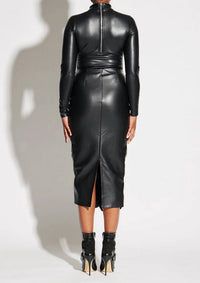 Circular Path - Vegan Leather Ruched Skirt