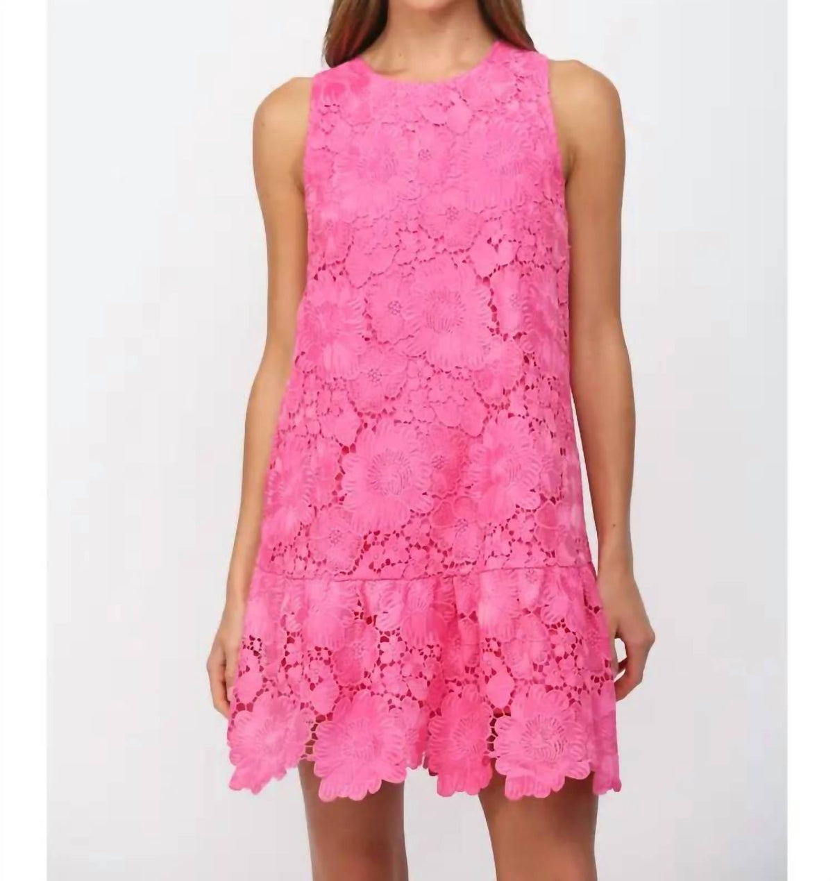 Fate - Floral Eyelet Bow Mini Dress