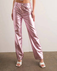 Papermoon - Metallic Straight Leg Pants