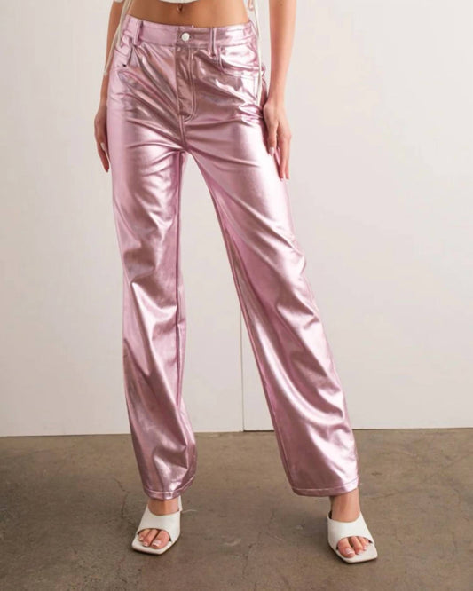 Papermoon - Metallic Straight Leg Pants