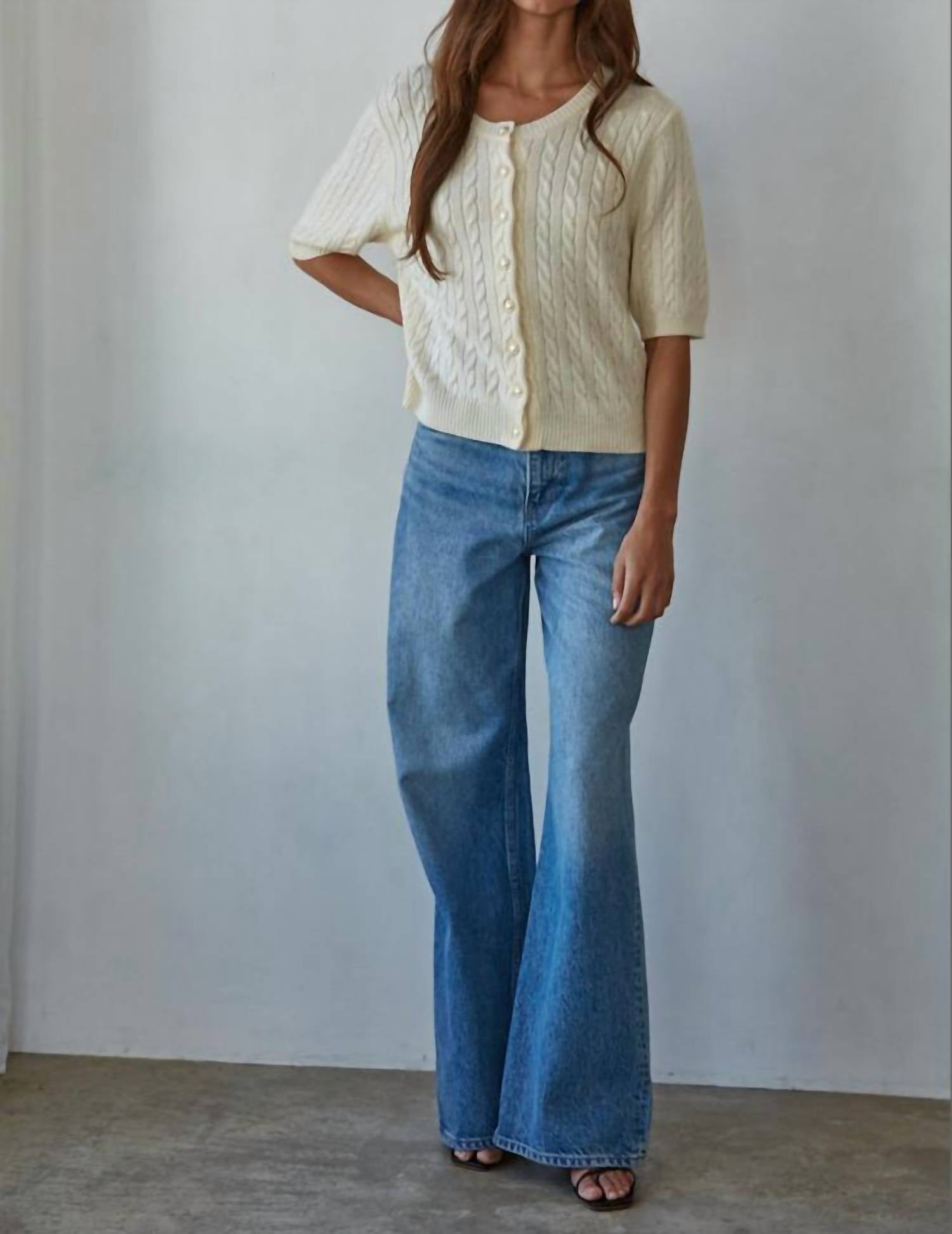 By Together - Bonjour Cable Knit Cardigan Top