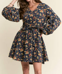 J.Nna - Floral Balloon Sleeve Dress