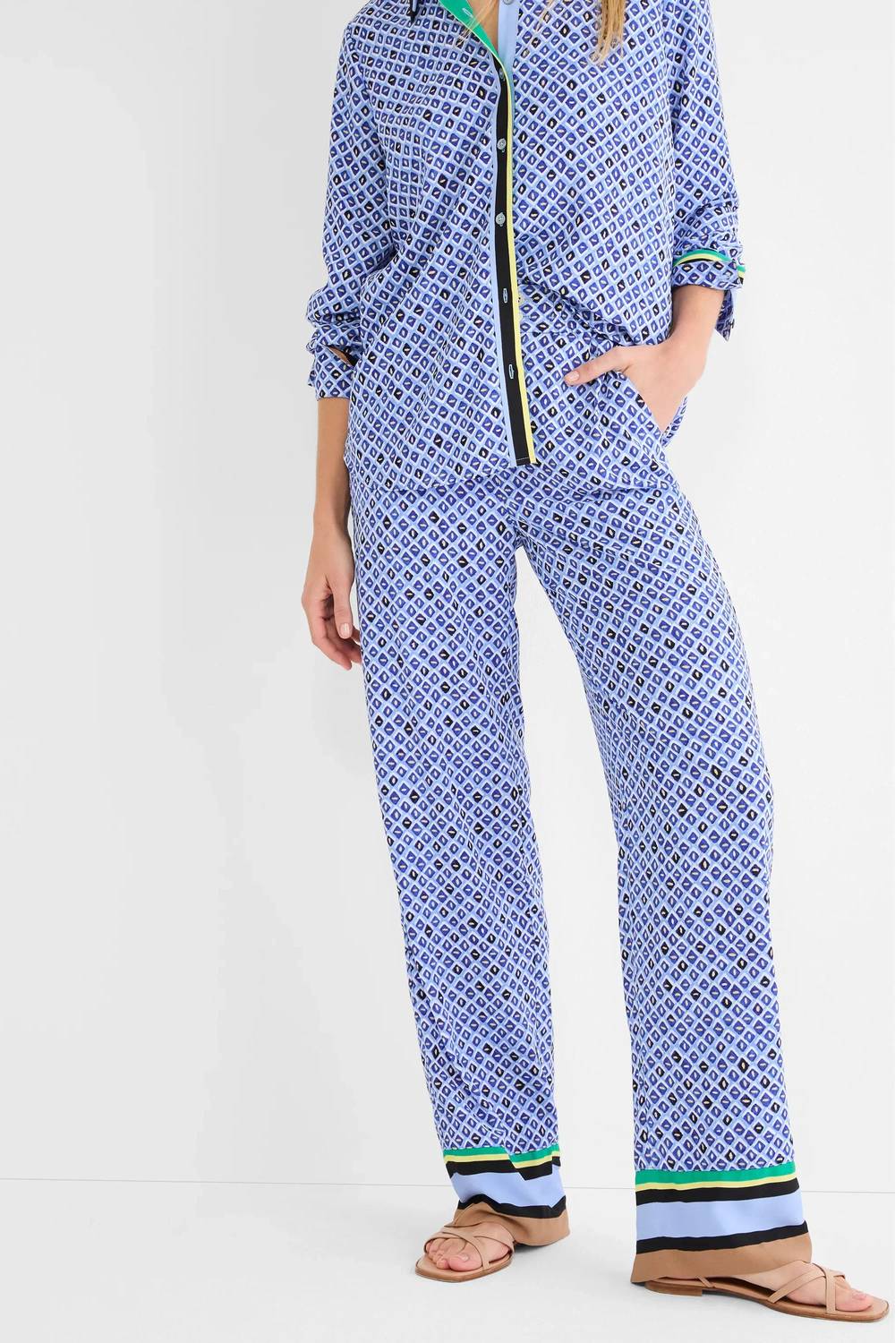 Nic + Zoe - Mosaic Trimmed Lenox Wide Leg Pant