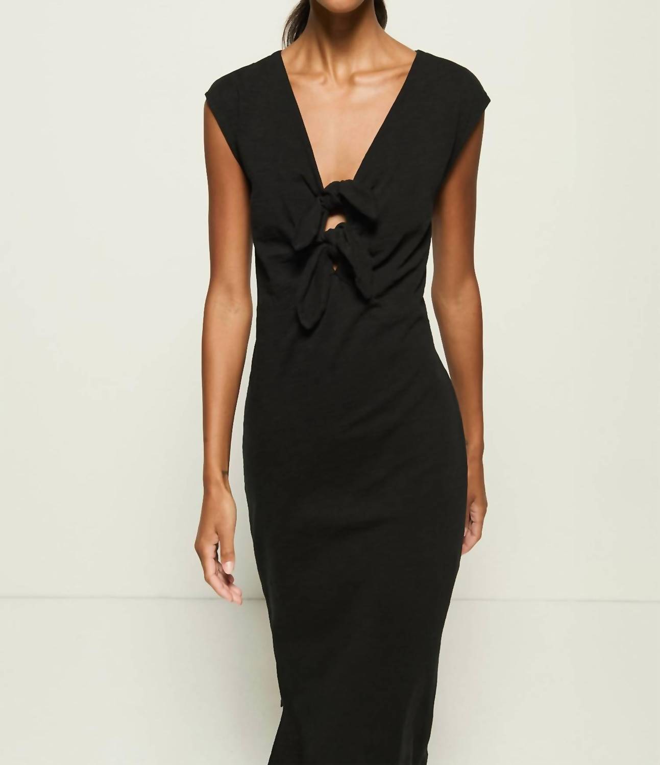 Nation LTD Kalee Column Midi Dress in jet black - women's dress - alternate view