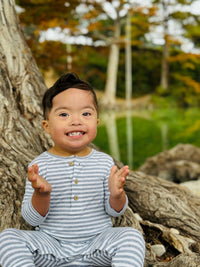 Me & Henry - Boy's Mason Stripe Romper