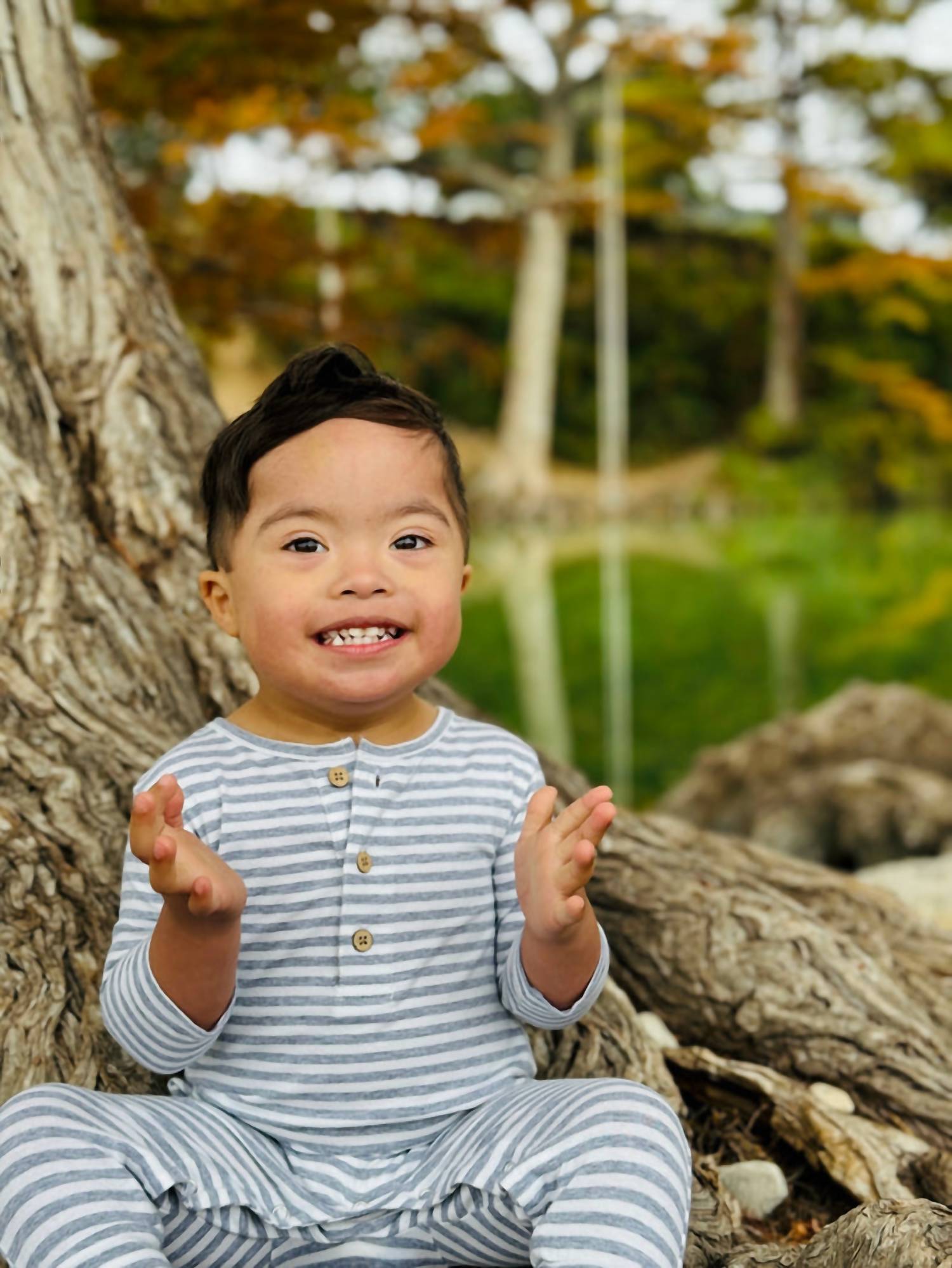 Me & Henry - Boy's Mason Stripe Romper
