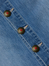 L'Agence - Kathleen Button Front Denim Midi Skirt
