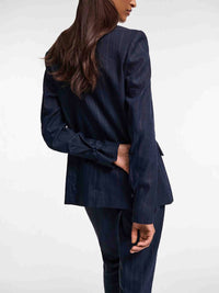 DOROTHEE SCHUMACHER Pinstripe Tailored Blazer in blue - women's jacket - detail view
