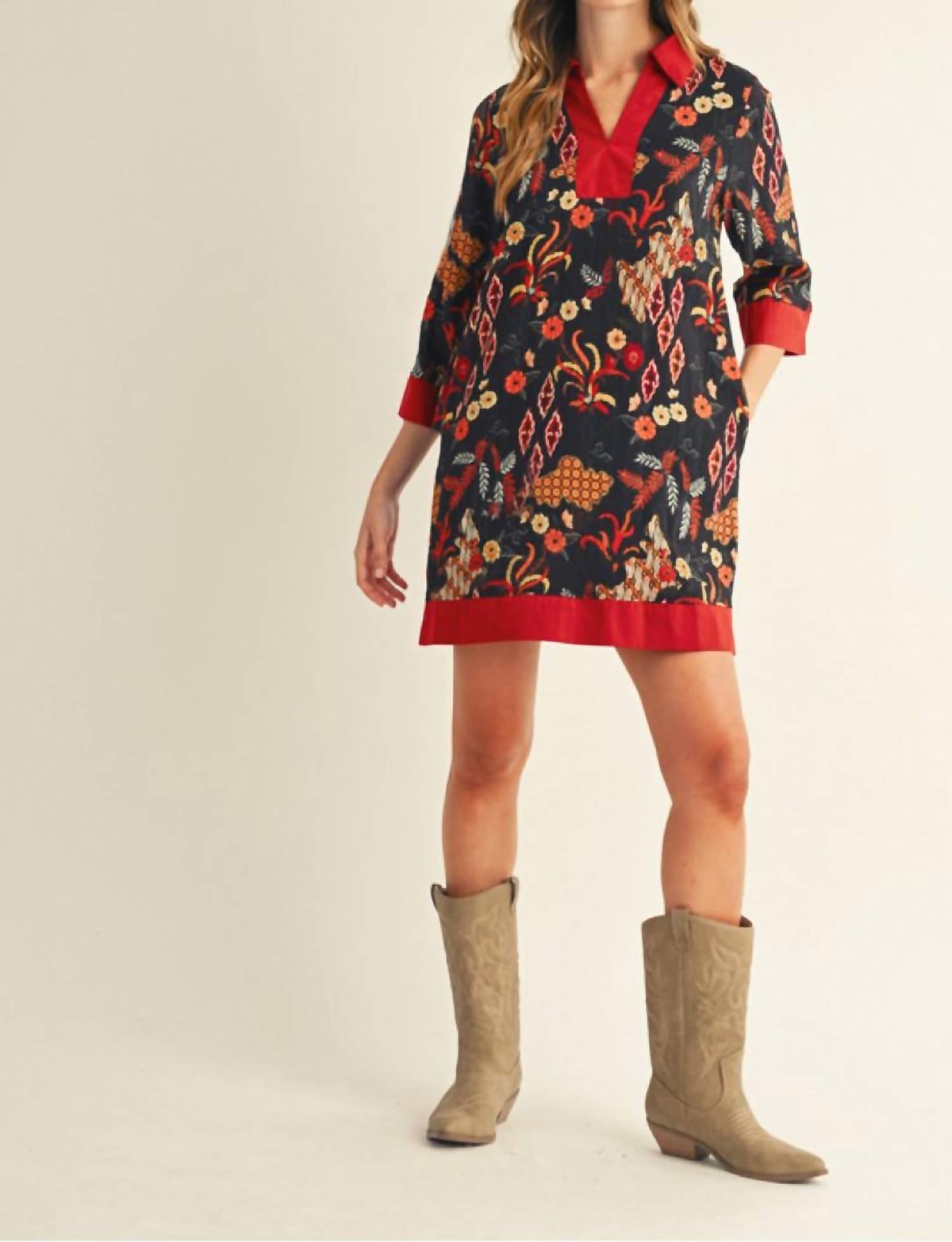 Jodifl - Boho Floral Shift Dress