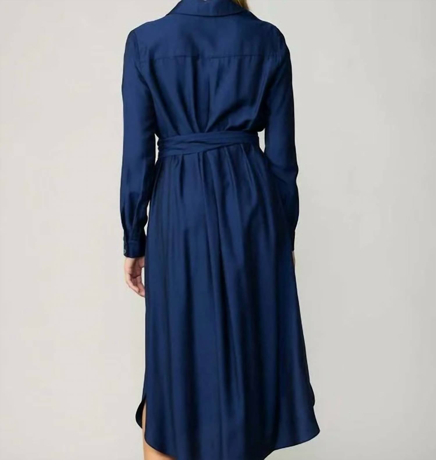 Current Air - Long Sleeve Spread Collar Button Down Shirt Dress