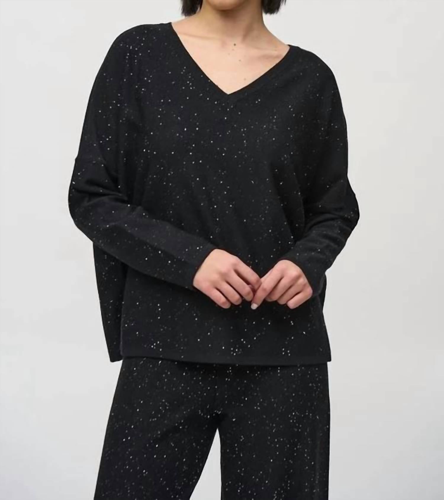 Joseph Ribkoff - Sequined Sweater Knit Boxy Top