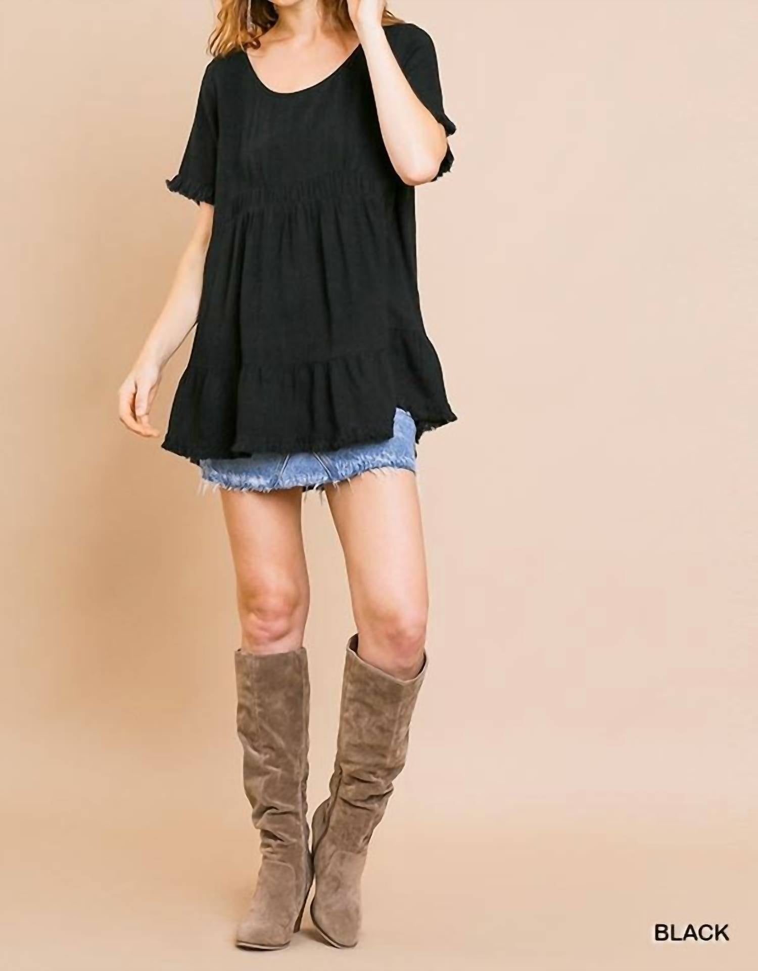 Umgee - Short Ruffle Sleeve Tunic