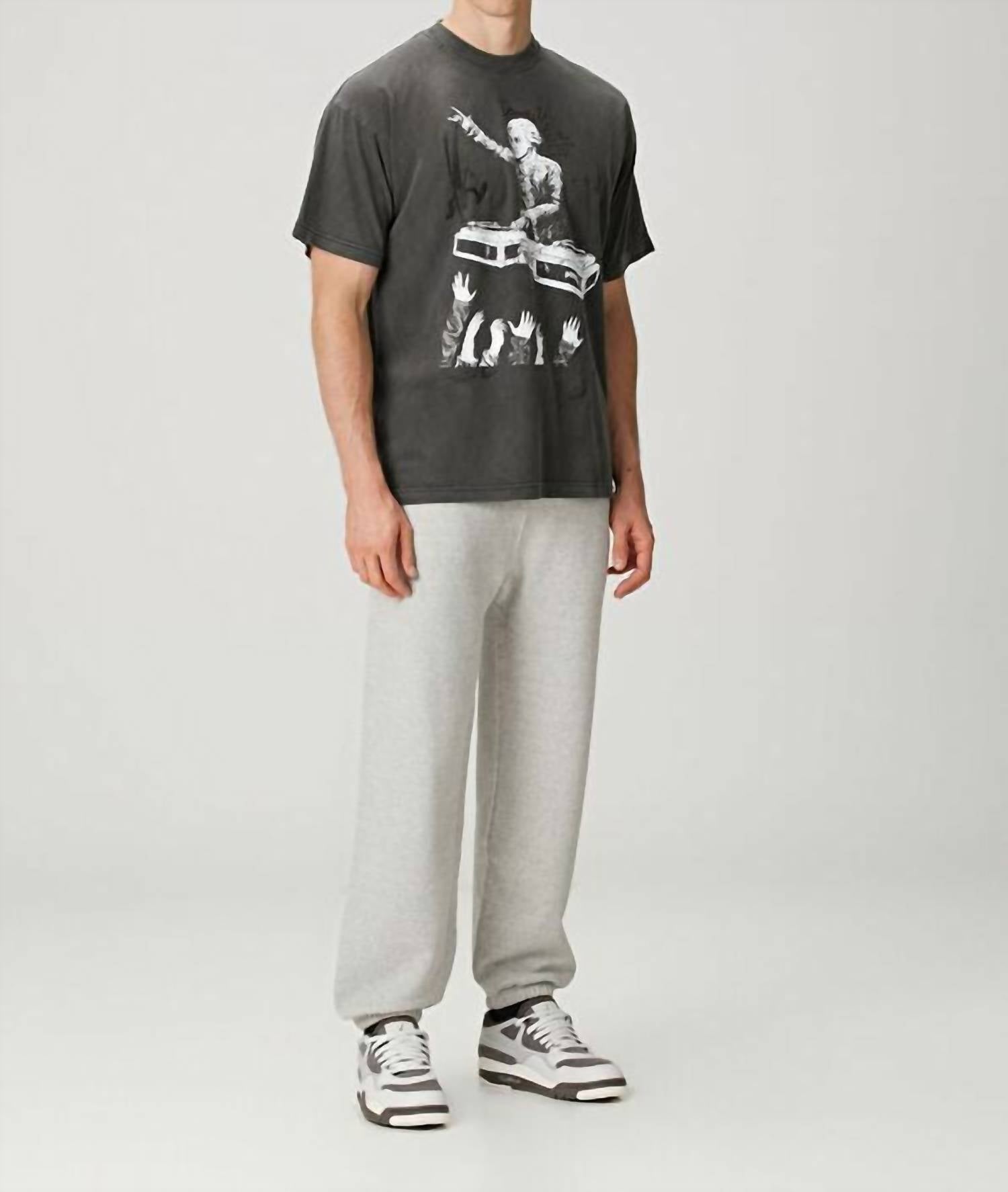 DOMREBEL Mozart Graphic Cotton T-shirt in black - men's t-shirt - view 4