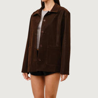 Loucia - Iris Suede Button Front Jacket