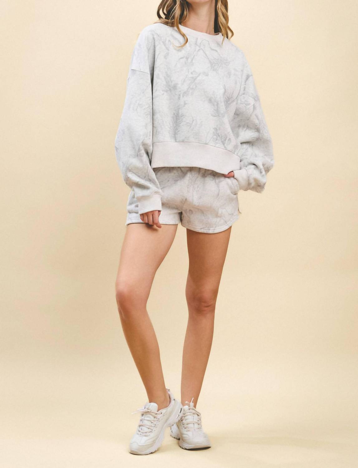 Tcec - Camouflage Print Dropped Shoulders Sweatshirt