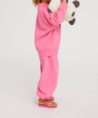 SPRWMN Kids Heart Sweatpants in peony - kids' joggers - detail view