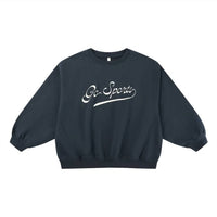 Rylee + Cru Go Sports Oversized Sweatshirt in navy blue - kids' shirt - alternate view