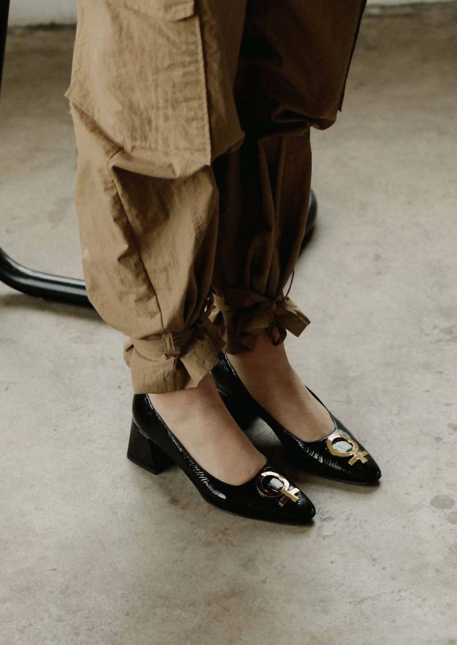 Suzanne Rae - Women's Patent Leather Embellished Feminist Pumps